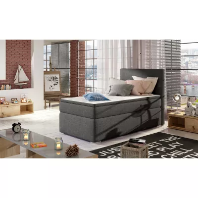 Einzelbett 90x200 TARVIO - dunkelgrau, rechts