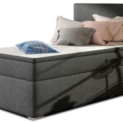 Einzelbett 90x200 TARVIO - dunkelgrau, rechts
