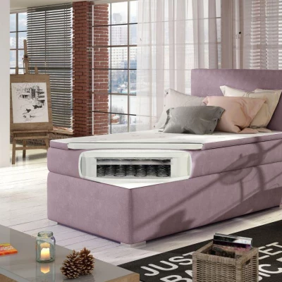 Einzelbett (90x200 cm) TARVIO – weißes Öko-Leder, authentisches Design