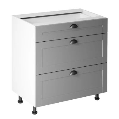 LUMEA Unterschrank mit Schublade – Breite 80 cm, grau/weiß