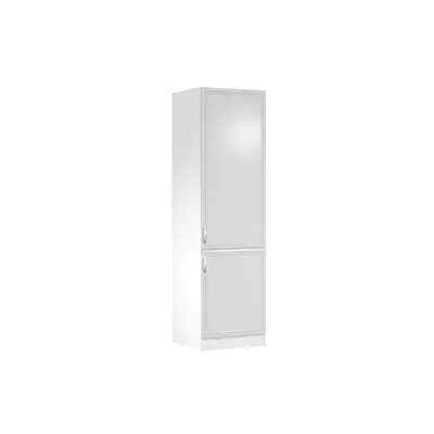Schrank für Einbaukühlschrank SILVARA – Breite 60 cm, Kiefer Andersen / Weiß, Echtlack