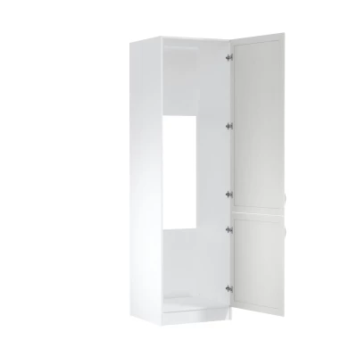 Schrank für Einbaukühlschrank SILVARA – Breite 60 cm, Kiefer Andersen / Weiß, Echtlack