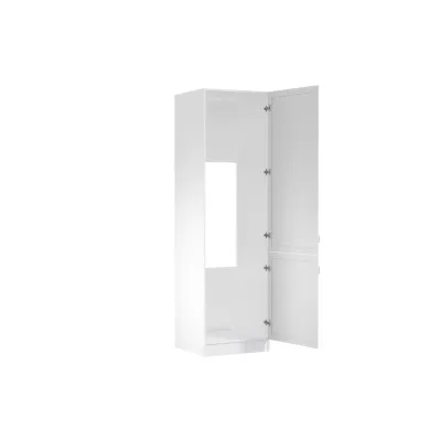 Schrank für Einbaukühlschrank SILVARA – Breite 60 cm, Kiefer Andersen / Weiß, Echtlack