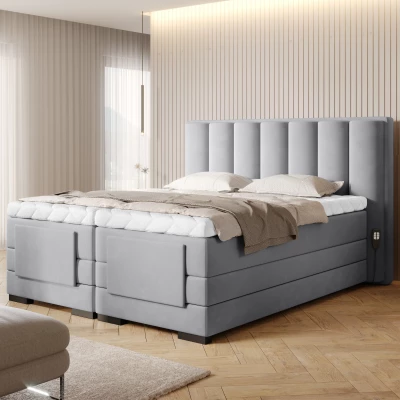 Verstellbares Boxspringbett 140x200 VERION - grau
