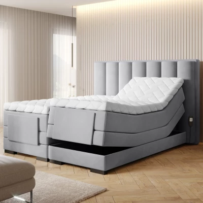Verstellbares Boxspringbett 140x200 VERION - grau