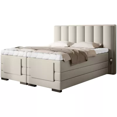 Verstellbares Boxspringbett 140x200, Version - beige