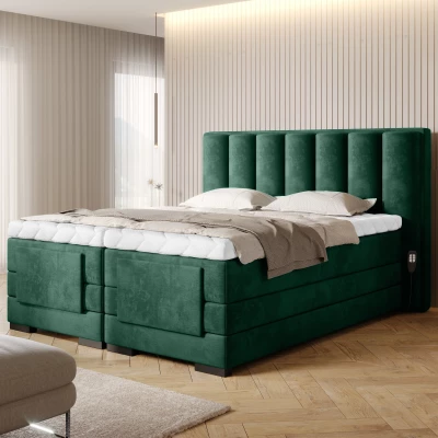 Verstellbares Boxspringbett 140x200 VERSION - Flaschengrün