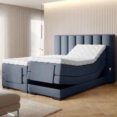 Verstellbares Boxspringbett 140x200 VERSION - blau