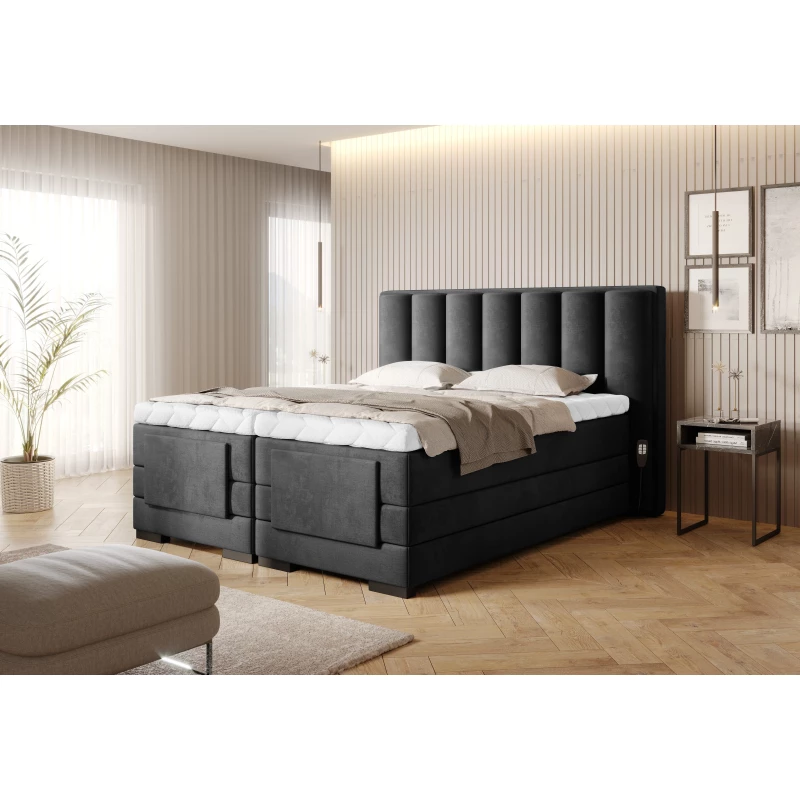 Verstellbares Doppelbett 180x200, Version - Anthrazit