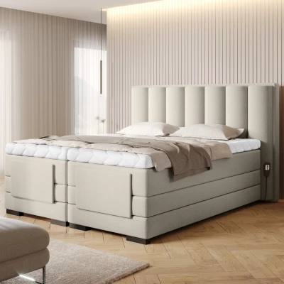 Verstellbares Doppelbett 180x200, Version - beige