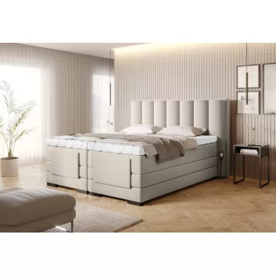 Verstellbares Doppelbett 180x200, Version - beige