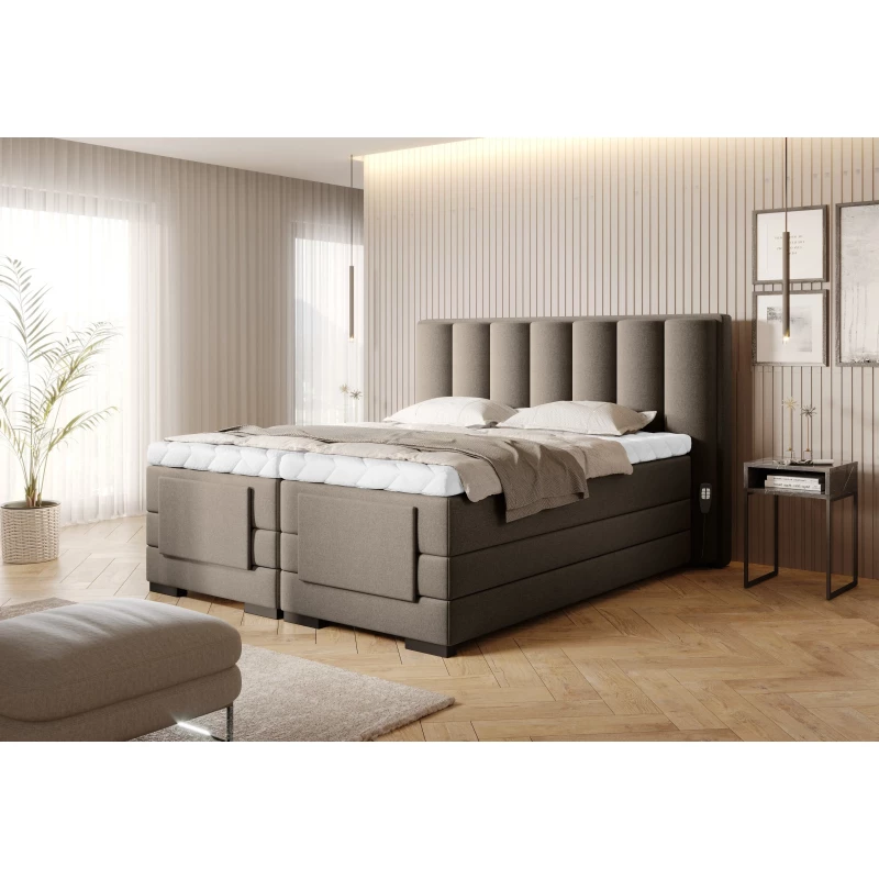 Verstellbares Doppelbett 180x200, Version - Hellbeige