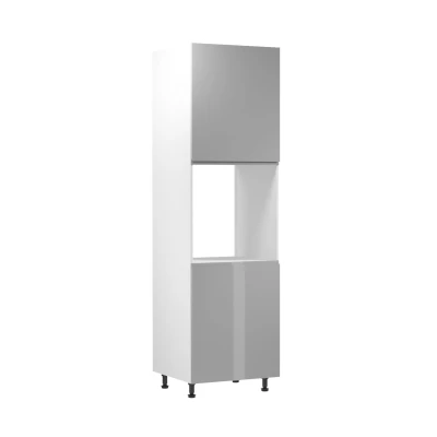 Küchenschrank für Einbaubackofen ARBOR – Breite 60 cm, glänzend grau/weiß, rechts.