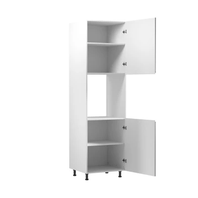 Küchenschrank für Einbaubackofen ARBOR – Breite 60 cm, glänzend grau/weiß, rechts.