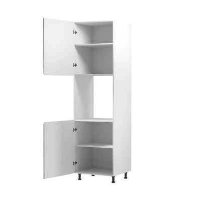 Küchenschrank für Einbaubackofen ARBOR – Breite 60 cm, glänzend grau/weiß, linke Ausführung