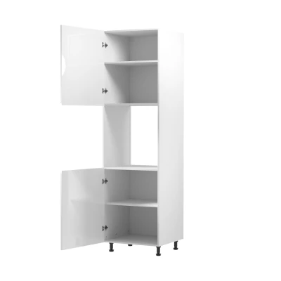 Küchenschrank für Einbaubackofen ARBOR – Breite 60 cm, Hochglanzweiß/Weiß, linke Ausführung
