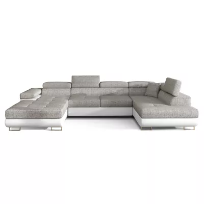 Großes U-förmiges Sofa für das Wohnzimmer ISABEAU – Esche/Weiß, rechte Ecke