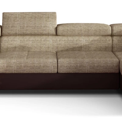 Großes U-förmiges Sofa für das Wohnzimmer ISABEAU – dunkelbeige/braun, rechte Ecke