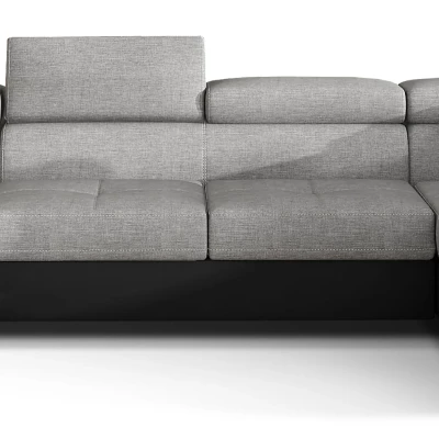 Großes U-förmiges Sofa für das Wohnzimmer ISABEAU – hellgrau/schwarz, rechte Ecke