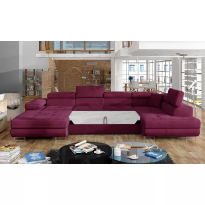 Großes U-förmiges Sofa für das Wohnzimmer ISABEAU – bordeauxrot, rechte Ecke
