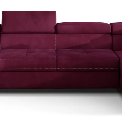 Großes U-förmiges Sofa für das Wohnzimmer ISABEAU – bordeauxrot, rechte Ecke