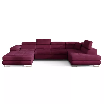 Großes U-förmiges Sofa für das Wohnzimmer ISABEAU – bordeauxrot, rechte Ecke