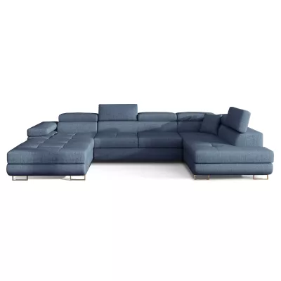 Großes U-förmiges Sofa für das Wohnzimmer ISABEAU – Preußischblau, rechte Ecke