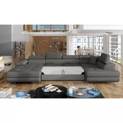 Großes U-förmiges Sofa für das Wohnzimmer ISABEAU - Graphit, rechte Ecke