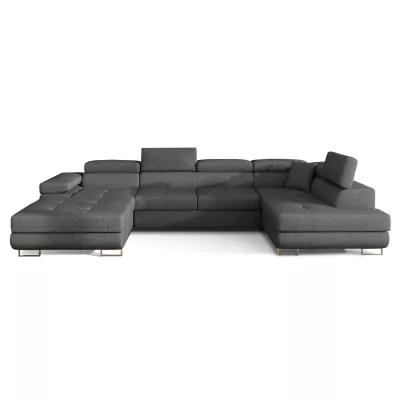 Großes U-förmiges Sofa für das Wohnzimmer ISABEAU - Graphit, rechte Ecke