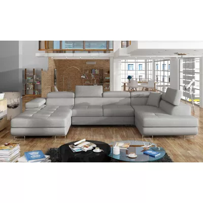 Großes U-förmiges Sofa für das Wohnzimmer ISABEAU - grau, rechte Ecke