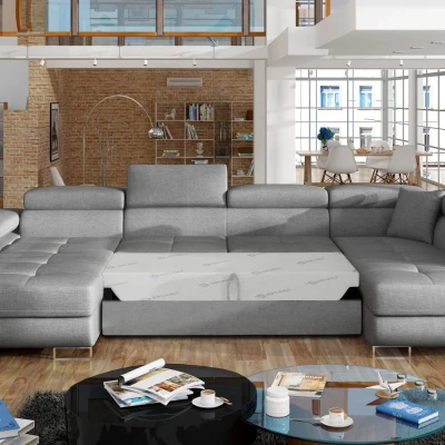Großes U-förmiges Sofa für das Wohnzimmer ISABEAU - grau, rechte Ecke