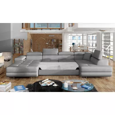 Großes U-förmiges Sofa für das Wohnzimmer ISABEAU - grau, rechte Ecke