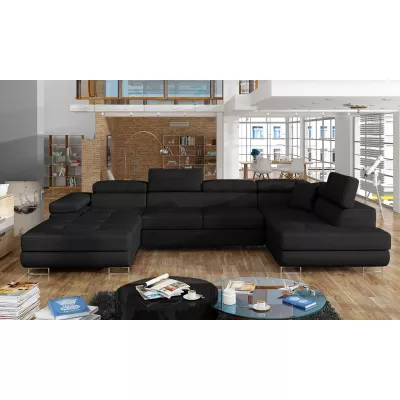 Großes U-förmiges Sofa für das Wohnzimmer ISABEAU - schwarz 1, rechte Ecke