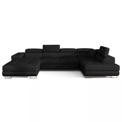 Großes U-förmiges Sofa für das Wohnzimmer ISABEAU - schwarz 1, rechte Ecke
