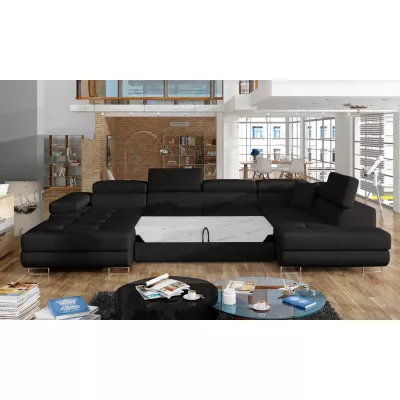 Großes U-förmiges Sofa für das Wohnzimmer ISABEAU - schwarz 1, rechte Ecke