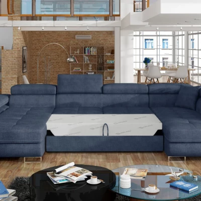 Großes U-förmiges Sofa für das Wohnzimmer ISABEAU - blau, rechte Ecke