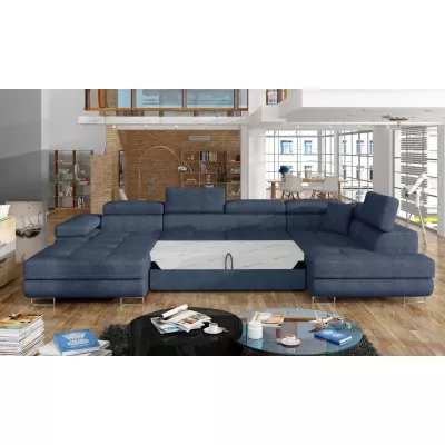 Großes U-förmiges Sofa für das Wohnzimmer ISABEAU - blau, rechte Ecke
