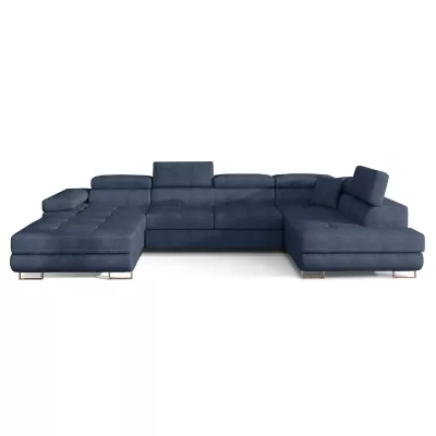 Großes U-förmiges Sofa für das Wohnzimmer ISABEAU - blau, rechte Ecke