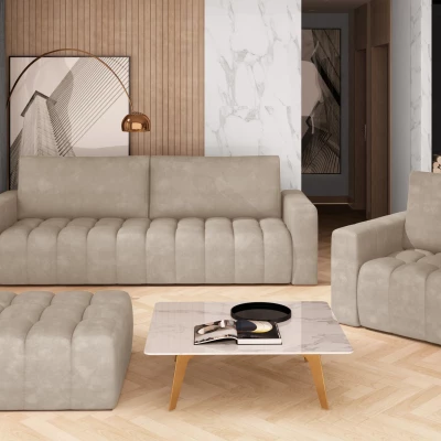 ILANIS Sitzgruppe mit Hocker – beige