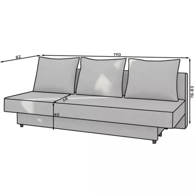 Schlafsofa CALANTHA – Dunkelgrau