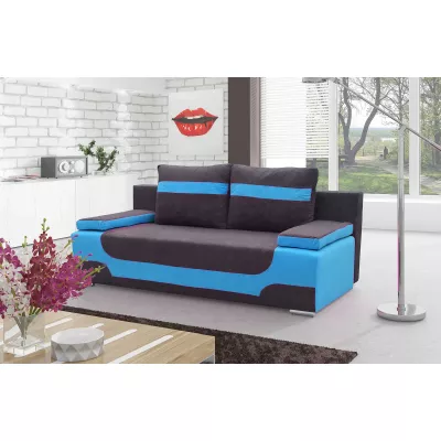 Dreisitzer-Sofa ISMERIE - dunkelgrau/blau