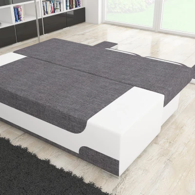Dreisitzer-Sofa ISMERIE - Graphit/weißes Öko-Leder