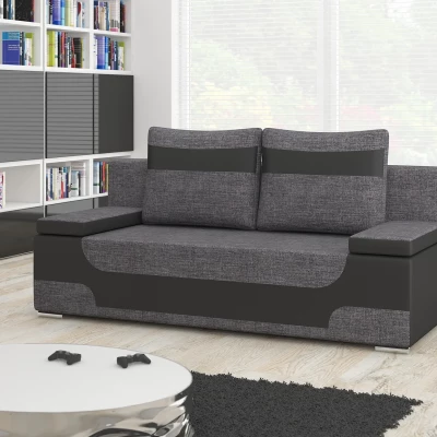 Dreisitzer-Sofa ISMERIE – Graphit/schwarzes Öko-Leder