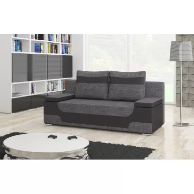 Dreisitzer-Sofa ISMERIE – Graphit/schwarzes Öko-Leder