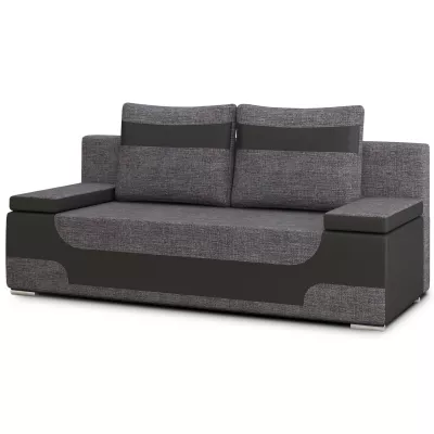 Dreisitzer-Sofa ISMERIE – Graphit/schwarzes Öko-Leder