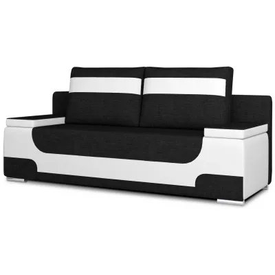 Dreisitzer-Sofa ISMERIE - schwarz/weißes Öko-Leder