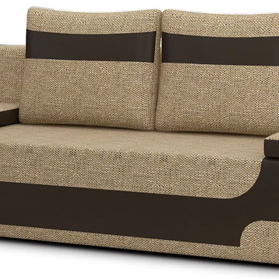 Dreisitzer-Sofa ISMERIE - dunkelbeige/braunes Kunstleder