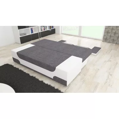 Dreisitzer-Sofa ISMERIE - dunkelbeige / beigefarbenes Kunstleder