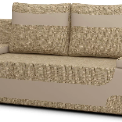 Dreisitzer-Sofa ISMERIE - dunkelbeige / beigefarbenes Kunstleder