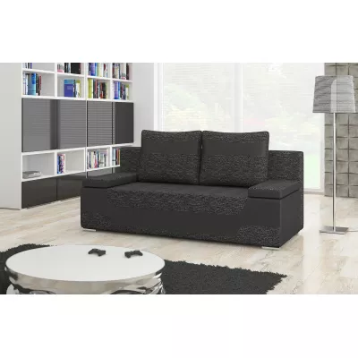 Dreisitzer-Sofa ISMERIE - dunkelgrau / schwarzes Kunstleder